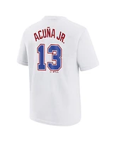Nike Youth Ronald Acuna Jr. White Atlanta Braves Fuse City Connect Name Number T-Shirt