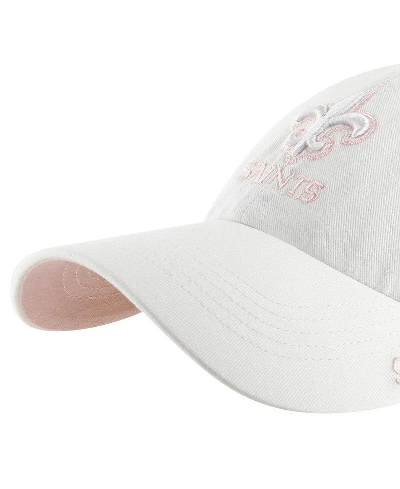47 Women's White New Orleans Saints Ballpark Cheer Clean Up Adjustable Hat