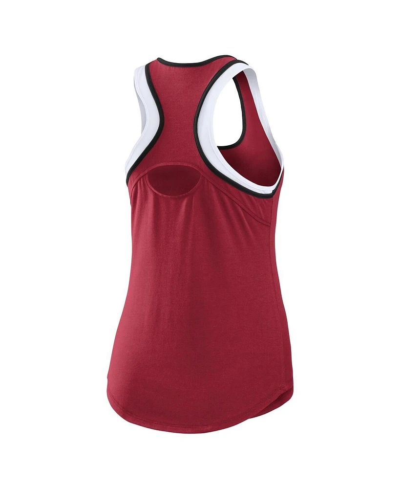 Wear by Erin Andrews Women's Garnet South Carolina Gamecocks Open Hole Razorback Tank Top