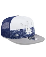 New Era Men's White/Gray Los Angeles Dodgers Team Foam Front A-Frame Trucker 9Fifty Snapback Hat