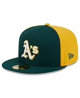 New Era Men's Green/Gold Oakland Athletics Gameday Sideswipe 59Fifty Fitted Hat