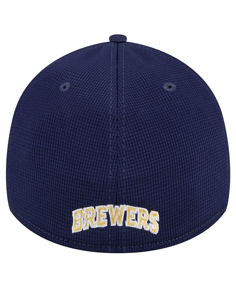 New Era Men's Navy Milwaukee Brewers Active Pivot 39Thirty Flex Hat