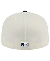 New Era Men's White York Yankees Top Hat Chrome 59Fifty Fitted