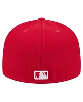 New Era Men's Red Cleveland Guardians White Logo 59Fifty Fitted Hat