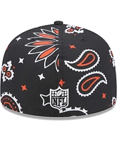 New Era Men's Black Cincinnati Bengals Paisley 59Fifty Fitted Hat