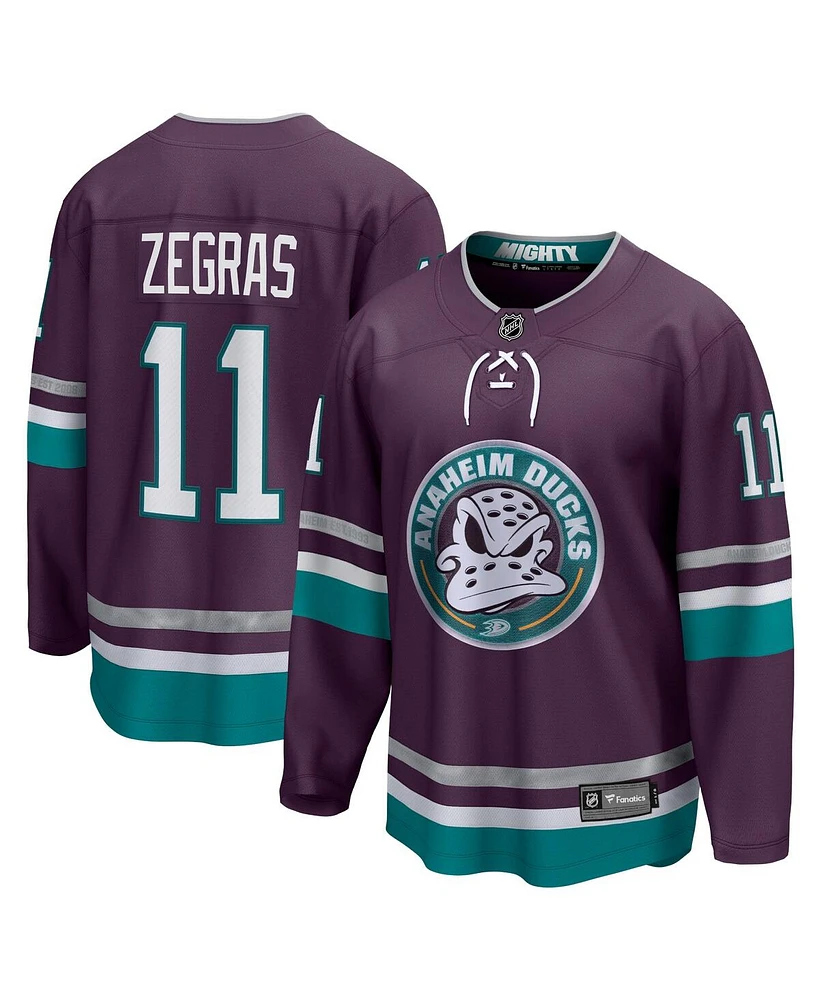 Fanatics Branded Men's Trevor Zegras Purple Anaheim Ducks 30th Anniversary Premier Breakaway Jersey