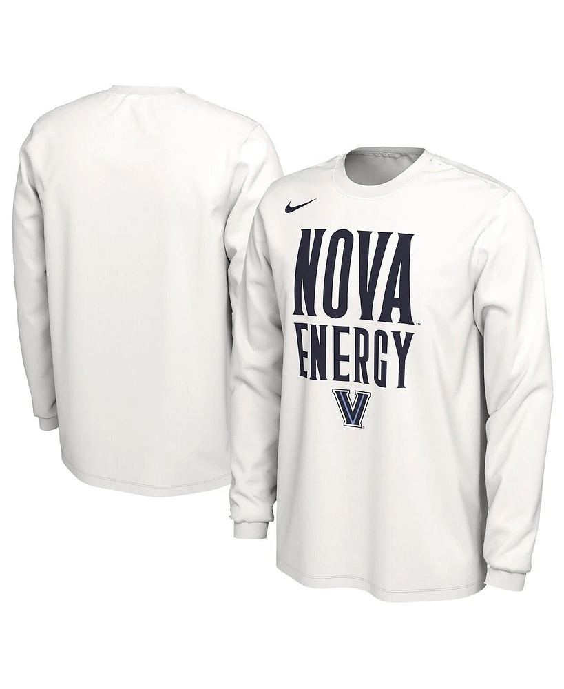 Nike Unisex White Villanova Wildcats 2024 On-Court Bench Energy Long Sleeve T-Shirt