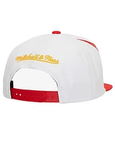 Mitchell Ness Men's White/Red Atlanta Hawks Waverunner Snapback Hat