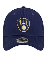 New Era Men's Navy Milwaukee Brewers Active Pivot 39Thirty Flex Hat