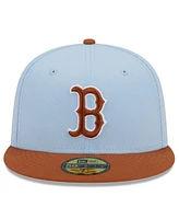 New Era Men's Light Blue/ Boston Red Sox Spring Color Basic Two-Tone 59Fifty Fitted Hat