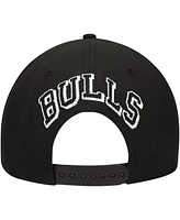 New Era Men's Black Chicago Bulls Chainstitch 9fifty Snapback Hat