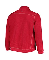Tommy Bahama Men's Crimson Indiana Hoosiers Sport Tobago Bay Tri-Blend Mock Neck Half-Zip Jacket