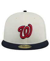 New Era Men's White Washington Nationals Evergreen Chrome 59Fifty Fitted Hat