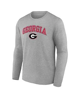 Fanatics Branded Men's Heather Gray Georgia Bulldogs Campus Long Sleeve T-Shirt