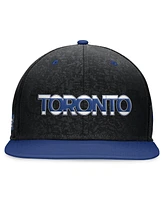 Fanatics Branded Men's Black/Blue Toronto Maple Leafs Authentic Pro Alternate Jersey Snapback Hat