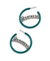 BaubleBar Seattle Mariners Enamel Hoop Earrings