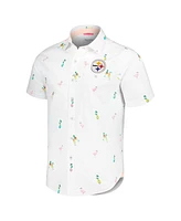 Tommy Bahama Men's White Pittsburgh Steelers Nova Wave Flocktail Button-Up Shirt