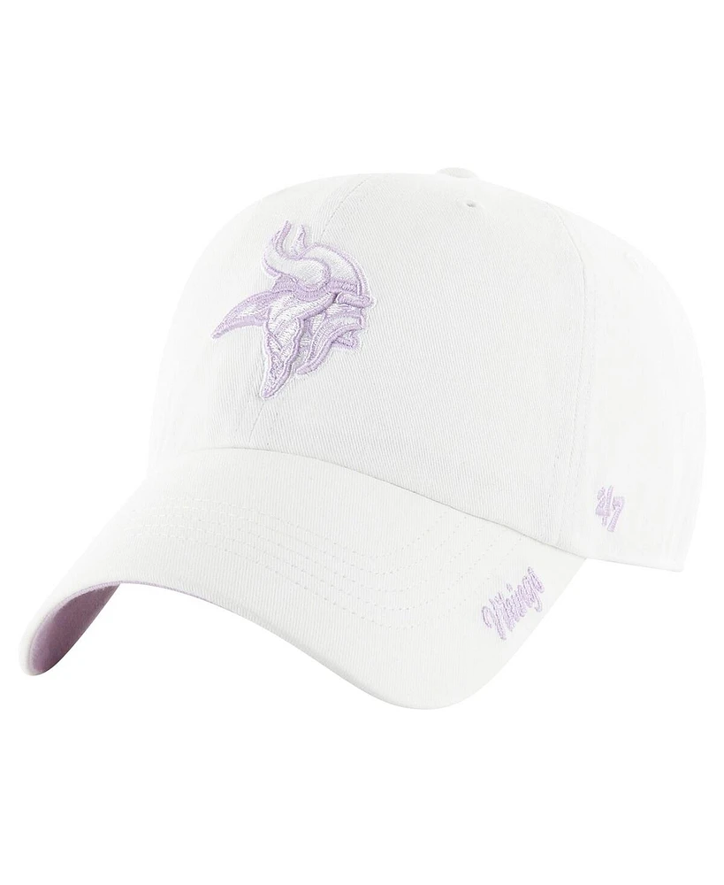 47 Women's White Minnesota Vikings Ballpark Cheer Clean Up Adjustable Hat