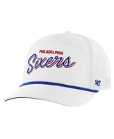 47 Brand Men's White Philadelphia 76ers Fairway Hitch brrr Adjustable Hat