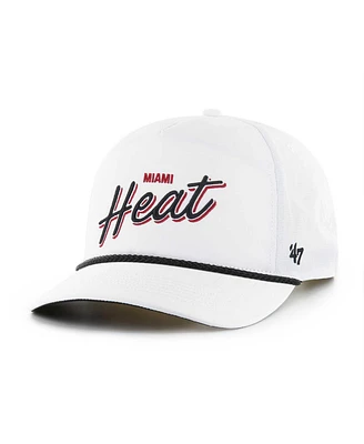 47 Brand Men's White Miami Heat Fairway Hitch brrr Adjustable Hat