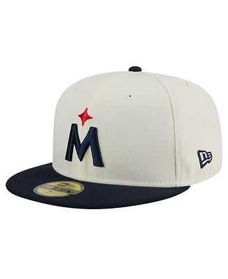 New Era Men's White Minnesota Twins Evergreen Chrome 59Fifty Fitted Hat