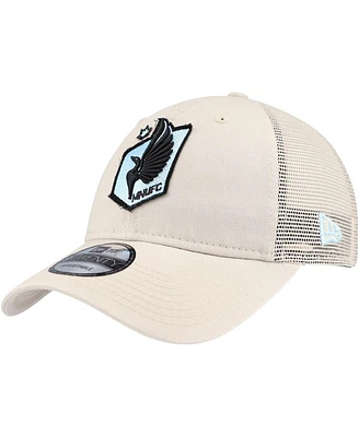 New Era Men's Tan Minnesota United Fc Game Day 9Twenty Adjustable Trucker Hat