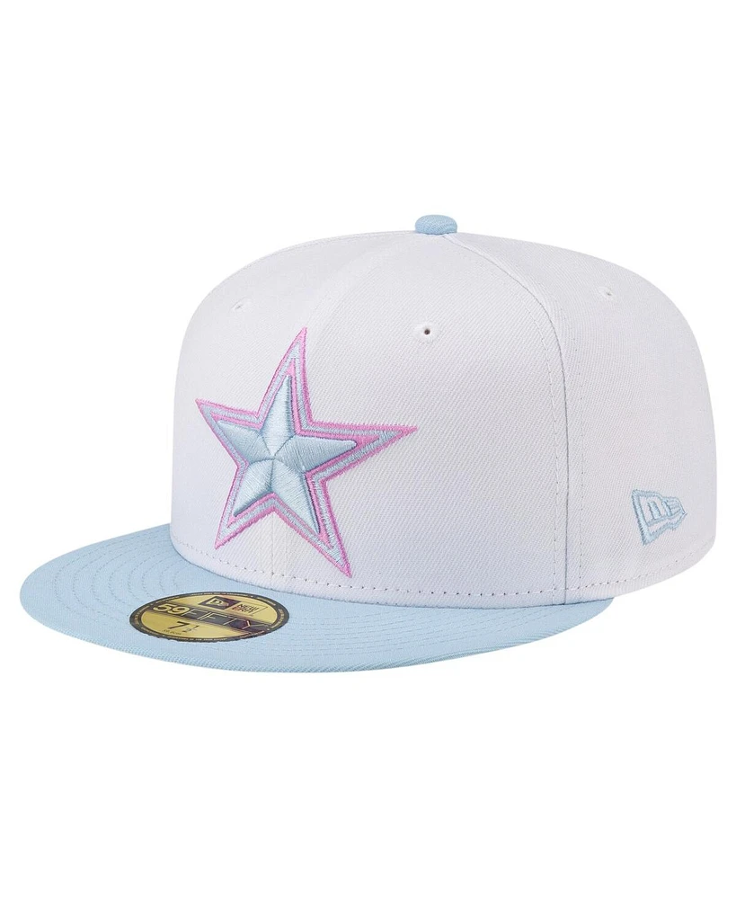 New Era Men's White/Light Blue Dallas Cowboys 2-Tone Color Pack 59Fifty Fitted Hat