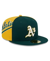 New Era Men's Green/Gold Oakland Athletics Gameday Sideswipe 59Fifty Fitted Hat