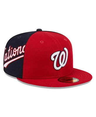 New Era Men's Red/Navy Washington Nationals Gameday Sideswipe 59Fifty Fitted Hat