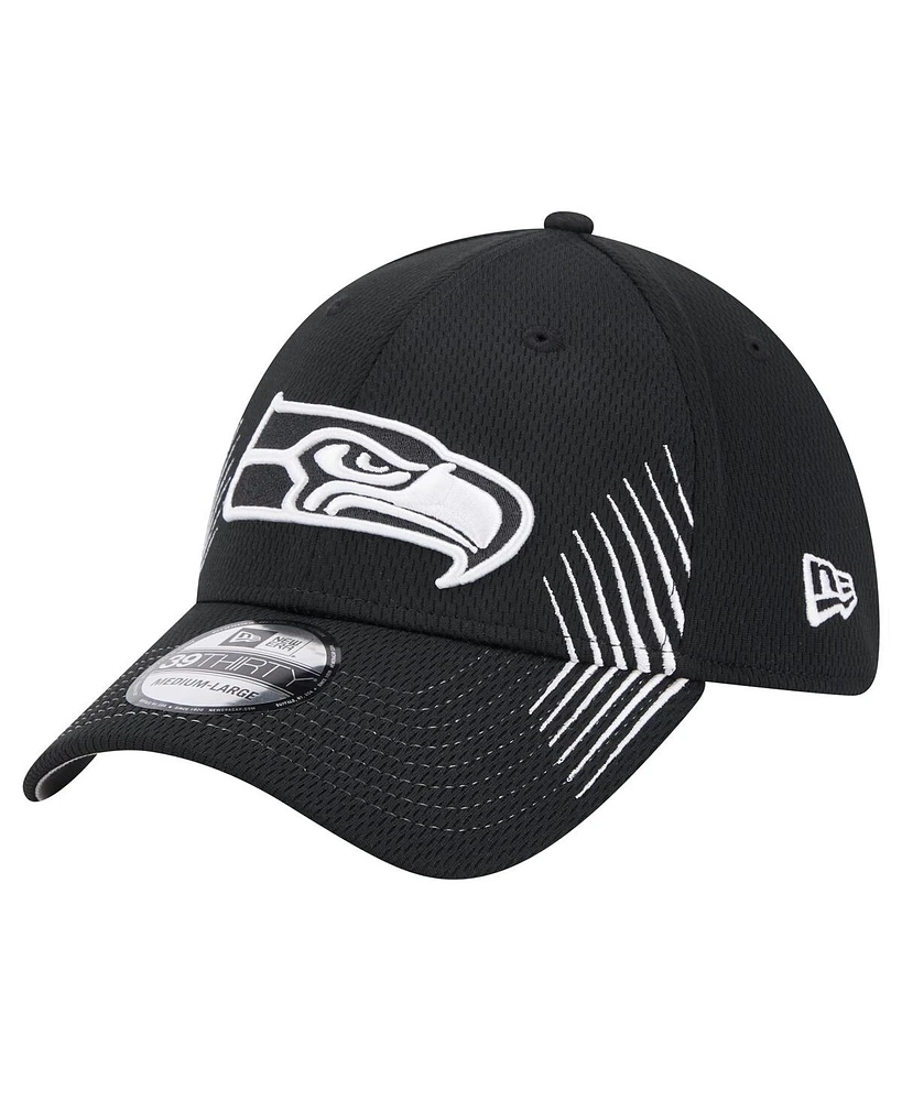 New Era Men's Black Seattle Seahawks Active 39Thirty Flex Hat