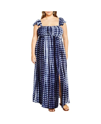 City Chic Plus Tiarne Tie Dye Maxi Dress