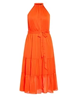 City Chic Women's Callie Tie Waist Tier Maxi Dress