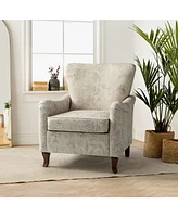 Ewert Comfy Floral Fabric Pattern Armchair with Wingback Design