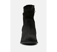 Rag & Co Bowie Womens Stacked Heel Leather Ankle Boots