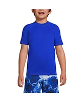 Lands' End Big Boys Husky Chlorine Resistant Short Sleeve Crew Neck Upf 50 Rash Guard