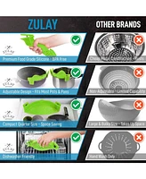 Zulay Kitchen Adjustable Clip On Silicone Pot Strainer For Most Pots & Pans