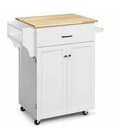 Slickblue Utility Rolling Storage Cabinet Kitchen Island Cart with Spice Rack