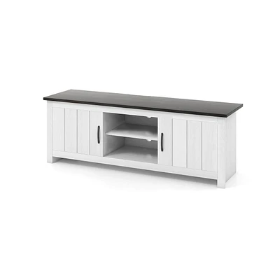 Slickblue Tv Stand with 2 Cabinets and Open Shelves for TVs up to 65 Inch