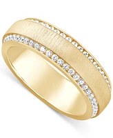 Men's Diamond Border Textured Eternity Band (1 ct. t.w.) 10k Gold