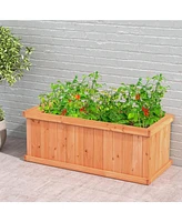 Slickblue Raised Garden Bed Wooden Planter Box -Orange