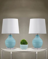 510 Design Blue Aqua Swirl Blown Glass Table Lamp
