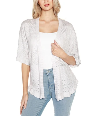 Belldini Women's Ruffled Shirttail Hem Cardigan