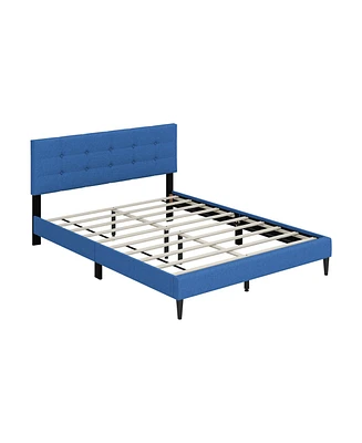 Slickblue Queen Upholstered Platform Bed with Button Tufted Headboard