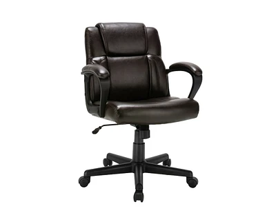 Slickblue Adjustable Leather Executive Office Chair Computer Desk Chair with Armrest