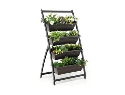 Slickblue 4-Tier Vertical Raised Garden Bed with 4 Containers and Drainage Holes