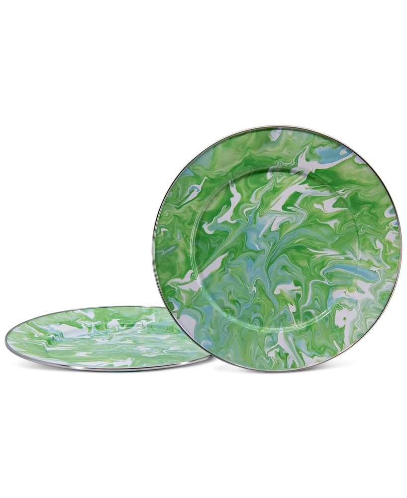 Golden Rabbit Modern Monet Charger Plates, Set of 2