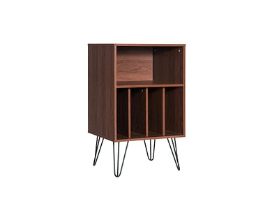 Slickblue Freestanding Record Player Stand Storage Cabinet with Metal Legs
