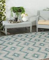 Safavieh Courtyard CY8463 Gray and Blue 4' x 5'7" Outdoor Area Rug