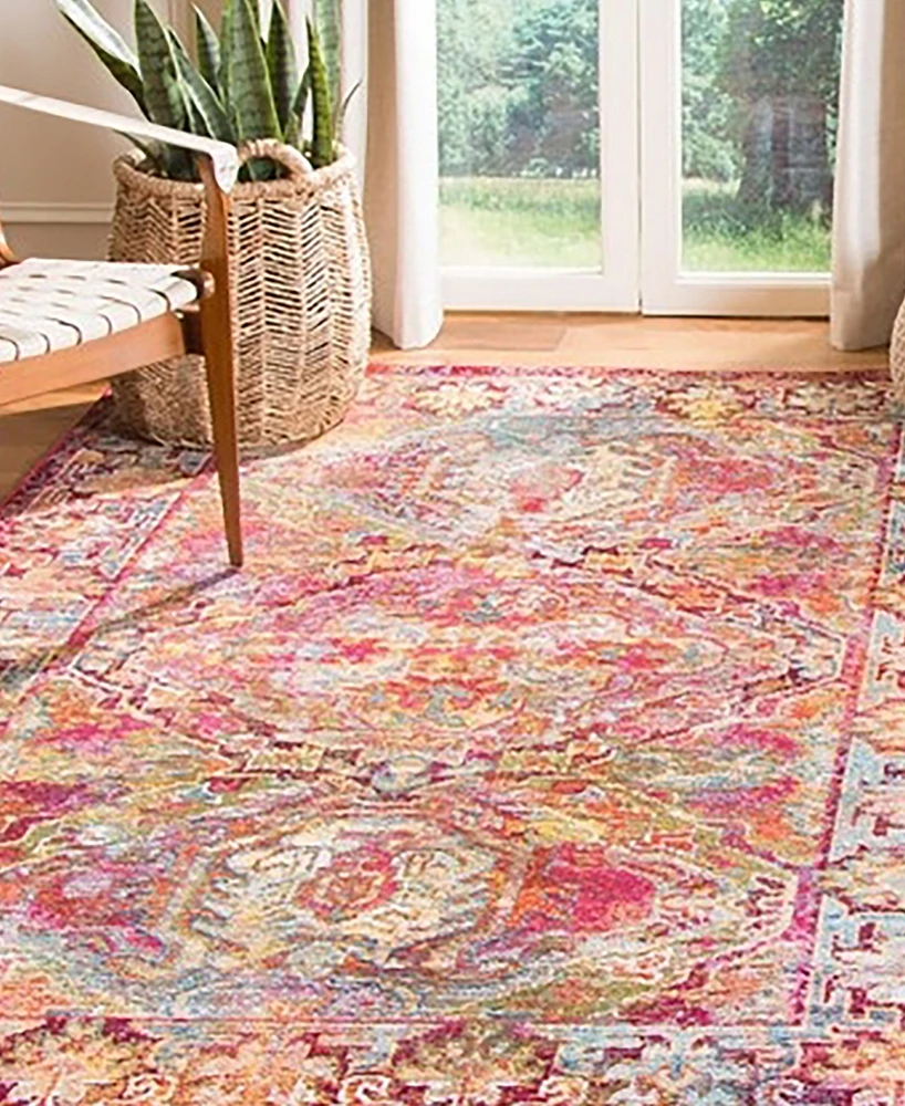 Safavieh Crystal CRS516 Fuchsia and Light Blue 6'7" x 9'2" Area Rug