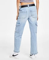 Madden Girl Juniors' Belted Skater Jeans